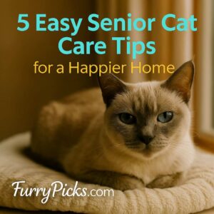 Senior cat resting peacefully on a soft bed – senior cat care tips for comfort and wellness